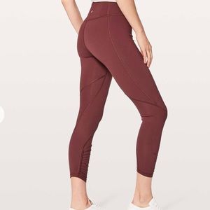 RARE Lululemon Redwood Play Off The Pleats Tight 25" Full-On Luxtreme